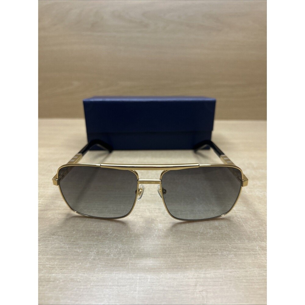 Louis Vuitton Z0259U Aviator Sunglasses Gold Metal Brown Gradient 140mm